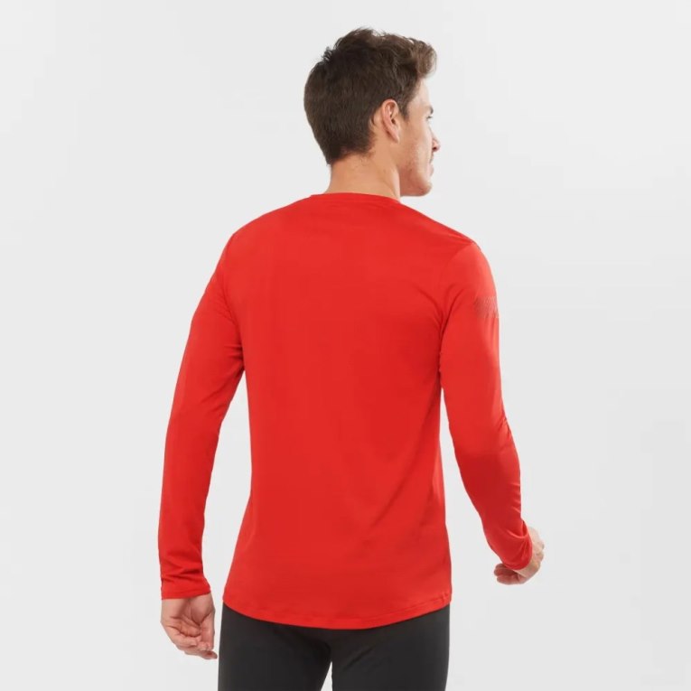 Camiseta Salomon Agile Long Sleeve Hombre Rojos | MX HOLS246